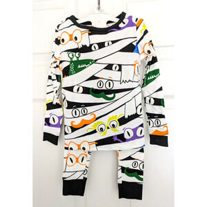 Hyde And Eek 2 Piece Glow In The Dark Sleep Set 3T White Eyes Bandages Mummy